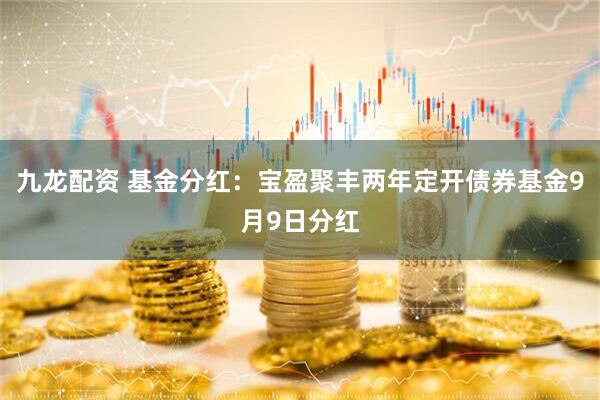 九龙配资 基金分红：宝盈聚丰两年定开债券基金9月9日分红