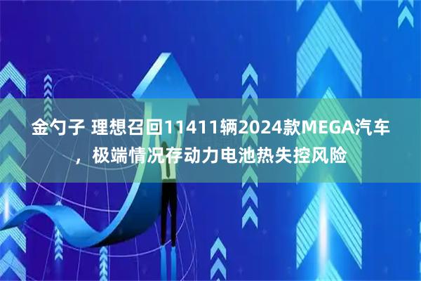金勺子 理想召回11411辆2024款MEGA汽车，极端情况存动力电池热失控风险